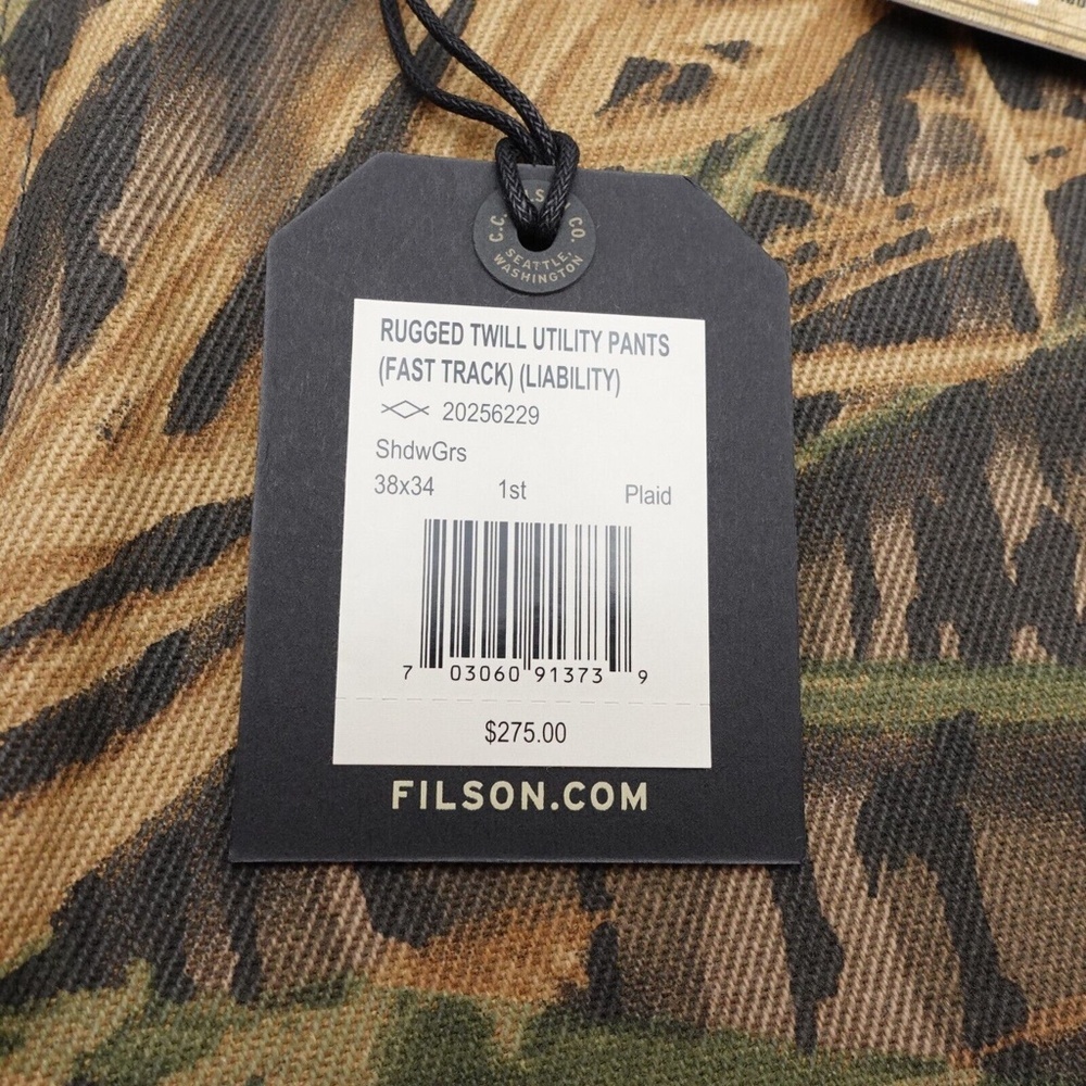 NEW Filson Men's Rugged Twill Mossy Oak Camo Utility Pants 20256229 Shadow Grass - Picture 12 of 16